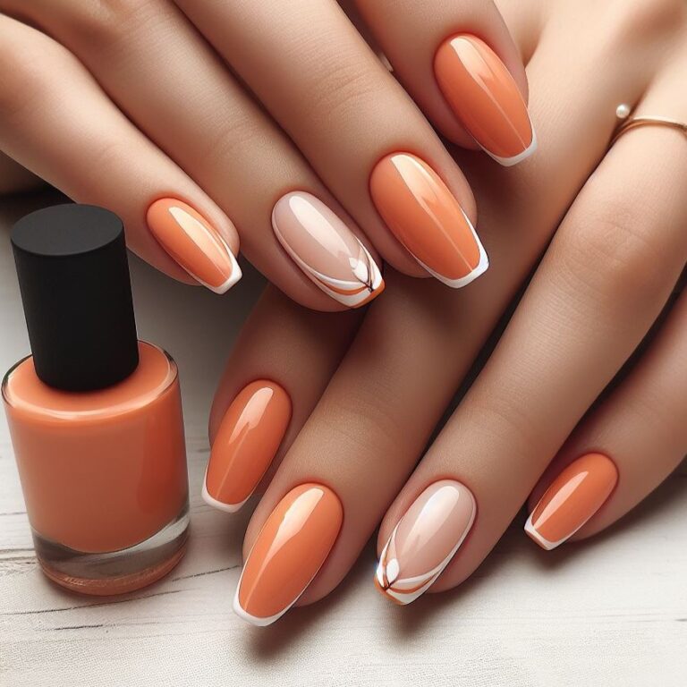 Tropical Touch: Orange French Nail Art to Channel Summer Vibes