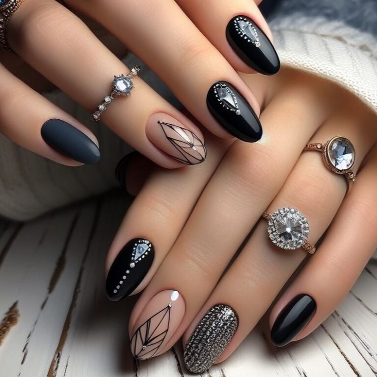 Midnight Chic: Glamorous Black Nail Designs