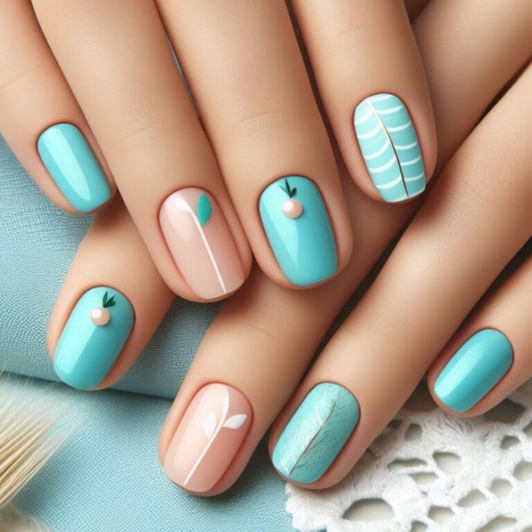 Adorable Aqua: Charming Turquoise Nail Art for Cute Vibes