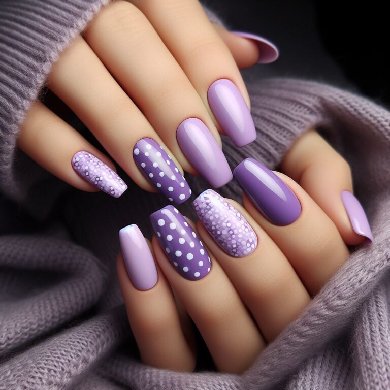Violet and Pink Dot Extravaganza: Nail Art Ideas for Stunning Designs