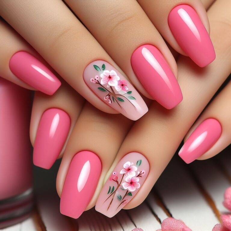 Sakura Serenity: Tranquil Nail Art with Cherry Blossom Motifs