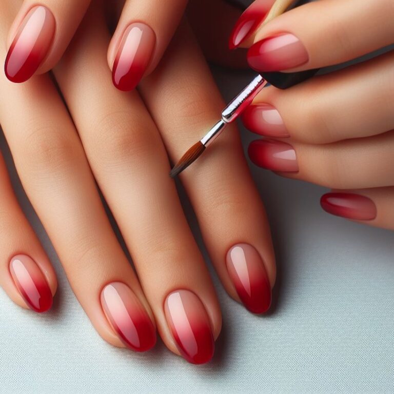 Cherry Crush: Red Ombre Nails for a Sweet Look